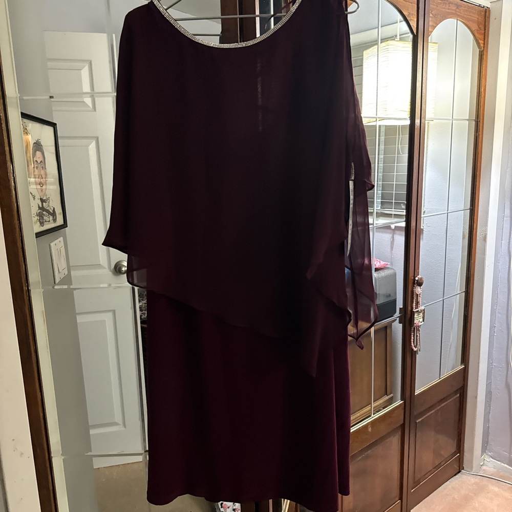 Mulberry Deep Burgundy Asymmetrical Dress